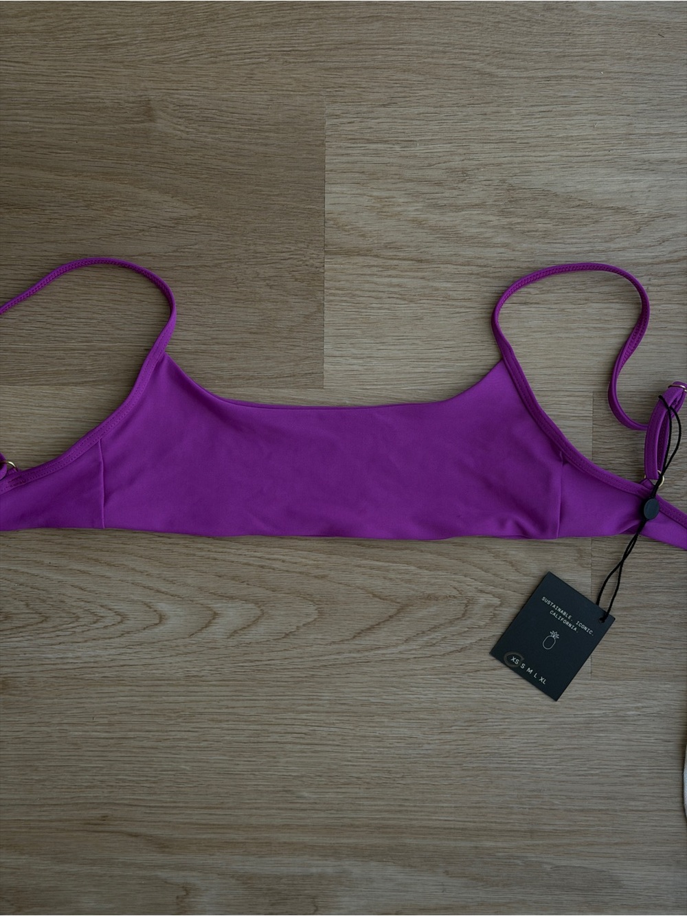 SKATIE Maddie Top in Vacay - Magenta/Bright Purple Sporty Bikini Top